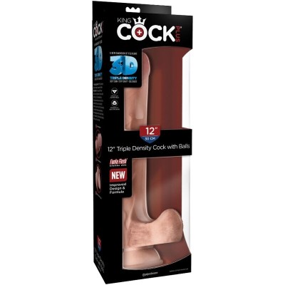 KING COCK - PÊNIS REALÍSTICO COM BOLAS 3D 24,8 CM LUZ - D-236515 - Dona Pimenta