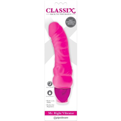 CLASSIX - DILDO VIBRANTE  MR. RIGHT MULTI-VELOCIDADE  15,5 CM ROSA - D-236589 - Dona Pimenta