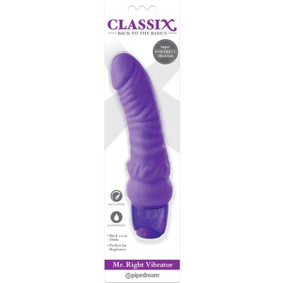 CLASSIX - DILDO VIBRANTE MR. RIGHT MULTI-VELOCIDADE 15,5 CM ROXO - D-236590 - Dona Pimenta