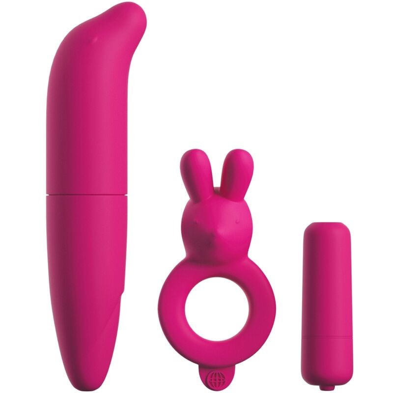 CLASSIX - KIT PARA CASAIS COM ANEL, BALA E ESTIMULADOR ROSA - D-236601