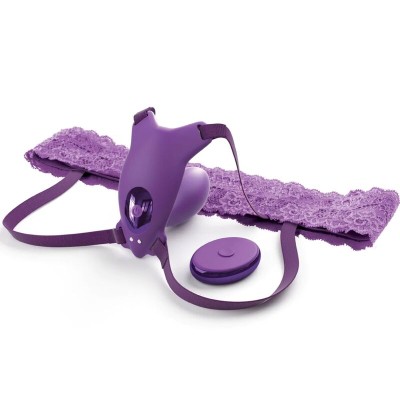 FANTASY FOR HER - ARNÊS DE BORBOLETA G-SPOT COM VIBRADOR, RECARREGÁVEL E CONTROLE REMOTO VIOLETA - D-236650 - Dona Pimenta