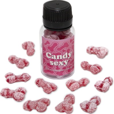 DIABLO PICANTE - FRASCO CANDY SEXY COM 12 GOMAS SABOR MORANGO-CEREJA - D-236740 - Dona Pimenta