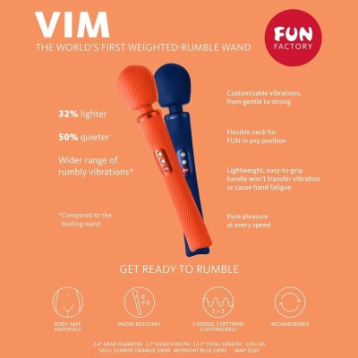 FUN FACTORY - VIM SILICONE RECARREGÁVEL VIBRATÓRIA PESADA RUMBLE WAND