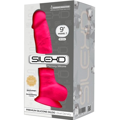 SILEXD - MODELO 1 PÊNIS REALÍSTICO PREMIUM SILEXPAN SILICONE FÚCSIA 23 CM - D-237232 - Dona Pimenta