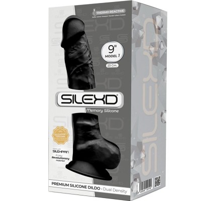 SILEXD - MODELO 1 PÊNIS REALÍSTICO PREMIUM SILEXPAN SILICONE PRETO 23 CM - D-237233 - Dona Pimenta