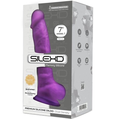 SILEXD - MODELO 1 PÊNIS REALÍSTICO PREMIUM SILEXPAN SILICONE VIOLETA 17,5 CM - D-237239 - Dona Pimenta