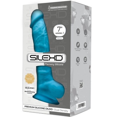 SILEXD - MODELO 1 PÊNIS REALÍSTICO PREMIUM SILEXPAN SILICONE AZUL 17,5 CM - D-237240 - Dona Pimenta