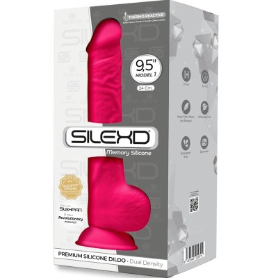 SILEXD - MODELO 1 PÊNIS REALÍSTICO PREMIUM SILEXPAN SILICONE FÚCSIA 24 CM - D-237245 - Dona Pimenta