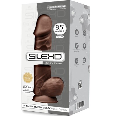 SILEXD - MODELO 1 PÊNIS REALÍSTICO PREMIUM SILEXPAN SILICONE CASTANHO 21,5 CM - D-237249 - Dona Pimenta