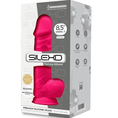 SILEXD - MODELO 1 PÊNIS REALÍSTICO PREMIUM SILEXPAN SILICONE FÚCSIA 21,5 CM - D-237250 - Dona Pimenta