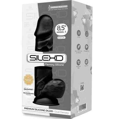 SILEXD - MODELO 1 PÊNIS REALÍSTICO PREMIUM SILEXPAN SILICONE PRETO 21,5 CM - D-237251 - Dona Pimenta