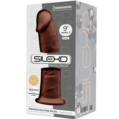 SILEXD - MODELO 2 PÊNIS REALÍSTICO PREMIUM SILEXPAN SILICONE MARROM 23 CM - D-237254 - Dona Pimenta