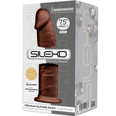 SILEXD - MODELO 2 PÊNIS REALÍSTICO PREMIUM SILEXPAN SILICONE MARROM 19 CM - D-237259 - Dona Pimenta