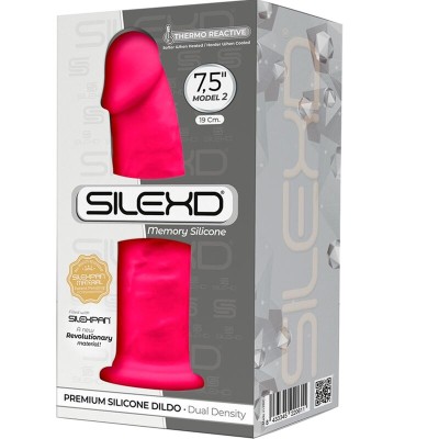 SILEXD - MODELO 2 PÊNIS REALÍSTICO PREMIUM SILEXPAN SILICONE FÚCSIA 19 CM - D-237260 - Dona Pimenta