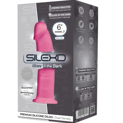 SILEXD - MODELO 2 PÊNIS REALISTA PREMIUM SILEXPAN SILICONE FLUORESCENTE ROSA 15 CM - D-237267 - Dona Pimenta