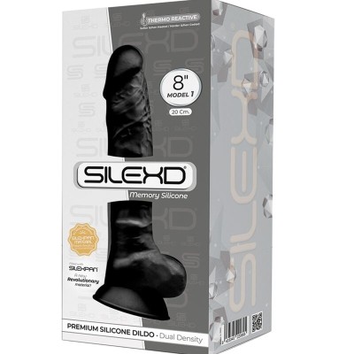 SILEXD - MODELO 1 PÊNIS REALÍSTICO PREMIUM SILEXPAN SILICONE PRETO 20 CM - D-237270 - Dona Pimenta