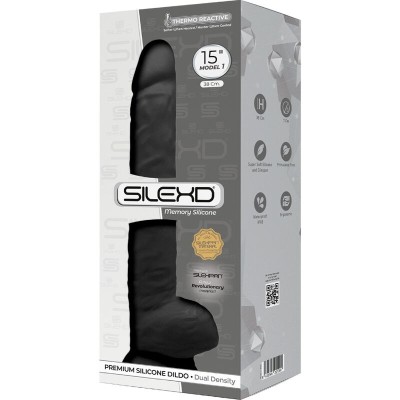 SILEXD - MODELO 1 PÊNIS REALÍSTICO PREMIUM SILEXPAN SILICONE PRETO 38 CM - D-237274 - Dona Pimenta