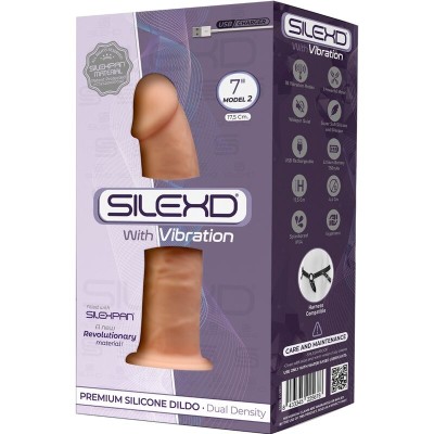 SILEXD - MODELO 1 VIBRADOR DE PÊNIS REALÍSTICO SILICONE PREMIUM SILEXPAN 17,5 CM - D-237278 - Dona Pimenta