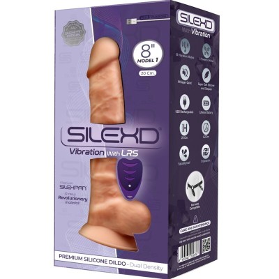 SILEXD - MODELO 1 VIBRADOR DE PÊNIS REALÍSTICO SILICONE PREMIUM SILEXPAN CONTROLE REMOTO 20 CM - D-237283 - Dona Pimenta