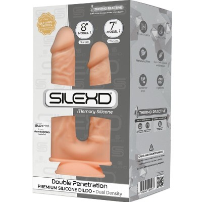 SILEXD - MODELO 1 PÊNIS REALISTA DUPLA PENETRACION PREMIUM SILEXPAN SILICONE 17,5 / 19,5 CM - D-237284 - Dona Pimenta