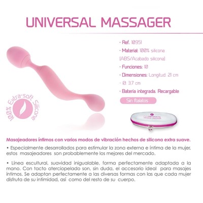 FEMINTIMATE - MASSAGADOR UNIVERSAL VIBRADOR DE SILICONE ROSA D-237094