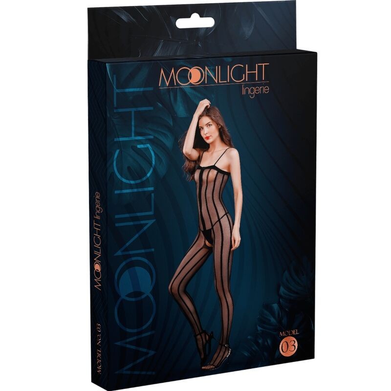 MOONLIGHT - MODELO 3 BODYSTOCK PRETO TAMANHO ÚNICO - D-237326 - Dona Pimenta