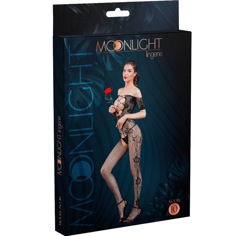 MOONLIGHT - MODELO 10 BODYSTOCKING PRETO TAMANHO ÚNICO - D-237333 - Dona Pimenta