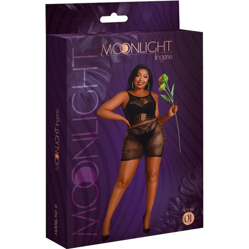 MOONLIGHT - VESTIDO MODELO 1 PRETO PLUS SIZE - D-237344 - Dona Pimenta