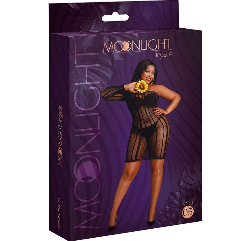 MOONLIGHT - VESTIDO MODELO 5 PRETO PLUS SIZE - D-237348 - Dona Pimenta