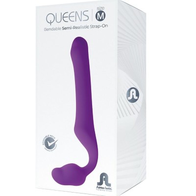 ADRIEN LASTIC - QUEENS STRAP-ON FLEXÍVEL VIOLETA TAMANHO M - D-237043 - Dona Pimenta