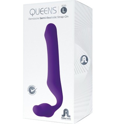 ADRIEN LASTIC - QUEENS STRAP-ON FLEXÍVEL VIOLETA TAMANHO L - D-237044 - Dona Pimenta