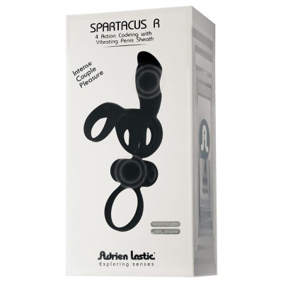 ADRIEN LASTIC - ANEL SPARTACUS E BAINHA PARA PÊNIS COM VIBRADOR - D-237066 - Dona Pimenta