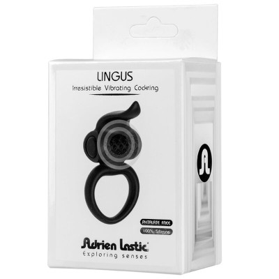 ADRIEN LASTIC - ANEL VIBRADOR LINGUS PRETO - D-237068 - Dona Pimenta