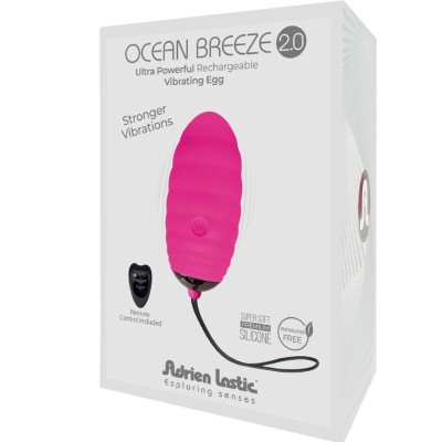 ADRIEN LASTIC - OCEAN BREEZE 2.0 OVO VIBRATÓRIO RECARREGÁVEL CONTROLE REMOTO ROSA - D-237032 - Dona Pimenta