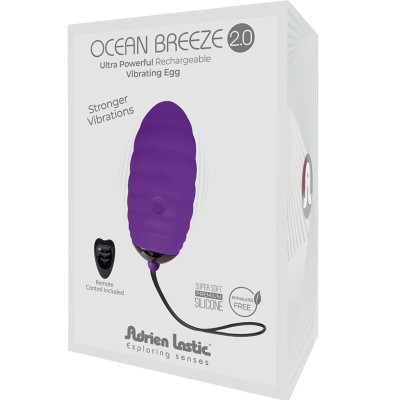 ADRIEN LASTIC - OCEAN BREEZE 2.0 OVO VIBRANTE RECARREGÁVEL CONTROLE REMOTO VIOLETA - D-237033 - Dona Pimenta