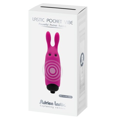 ADRIEN LASTIC - VIBRADOR DE COELHO ROSA DE BOLSO LASTIC - D-237062 - Dona Pimenta