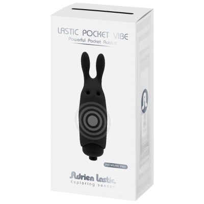 ADRIEN LASTIC - VIBRADOR COELHO PRETO DE BOLSO LASTIC - D-237064 - Dona Pimenta