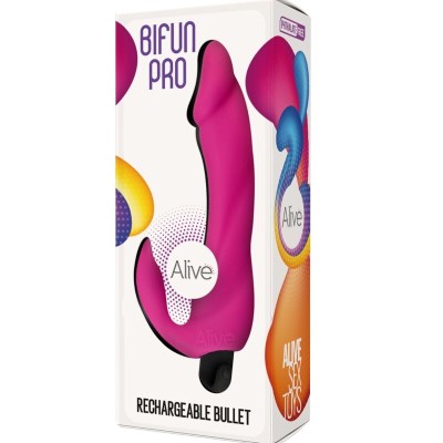 ALIVE - DILDO VIBRADOR BIFUN PRO ROSA 14,9 CM - D-237143 - Dona Pimenta