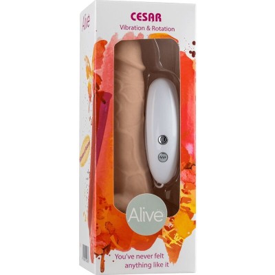 ALIVE - VIBRADOR E ROTADOR DE PÊNIS REALÍSTICO CESAR 17,5 CM - D-237115 - Dona Pimenta