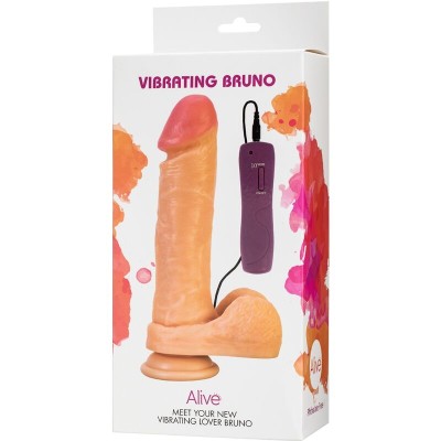 ALIVE - VIBRADOR DE PÉNIS BRUNO REALÍSTICO 22 CM - D-237127 - Dona Pimenta