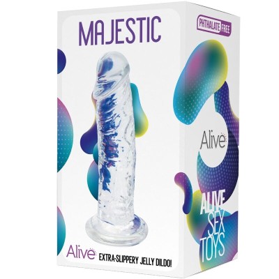 ALIVE - PÉNIS MAJESTICO REALISTA TRANSPARENTE 14,7 CM - D-237146 - Dona Pimenta