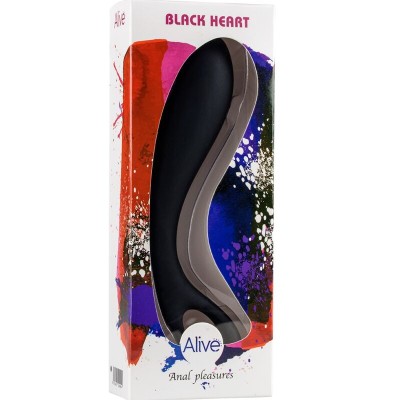 ALIVE - MASSAGEM ANAL CORAÇÃO NEGRO 15 CM - D-237142 - Dona Pimenta