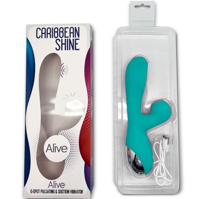 ALIVE - VIBRADOR CARIBBEAN SHINE E SUCKER AZUL - D-237154 - Dona Pimenta