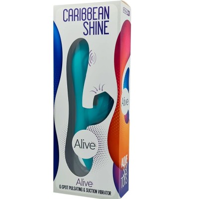 ALIVE - VIBRADOR CARIBBEAN SHINE E SUCKER AZUL - D-237154 - Dona Pimenta