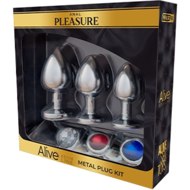 ALIVE - KIT PRAZER ANAL 3 PLUG METAL - D-237168 - Dona Pimenta