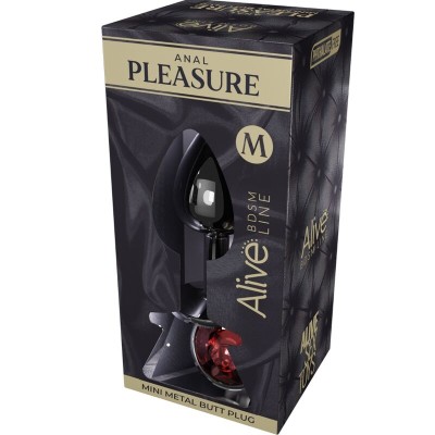 ALIVE - MINI PLUG PRAZER ANAL METAL VERMELHO TAMANHO M - D-237173 - Dona Pimenta