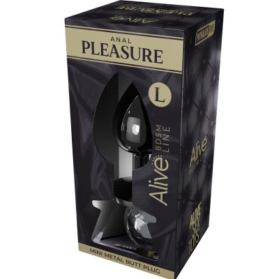 ALIVE - MINI PLUG PRAZER ANAL METAL PRETO TAMANHO L - D-237177 - Dona Pimenta