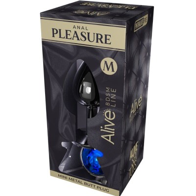 ALIVE - MINI PLUG PRAZER ANAL METAL AZUL TAMANHO M - D-237179 - Dona Pimenta