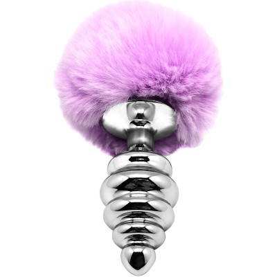 ALIVE - PLUG DE PRAZER ANAL ESPIRAL METAL FLUFFY VIOLETA TAMANHO S - D-237217 - Dona Pimenta