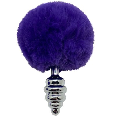 ALIVE - PLUG DE PRAZER ANAL ESPIRAL METAL FLUFFY DARK VIOLET TAMANHO S - D-237220 - Dona Pimenta